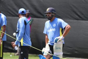 Rohit Sharma in the nets ahead of Pakistan clash